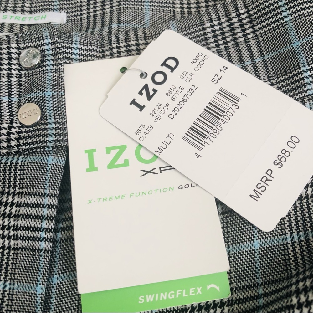 [Izod] Plaid Swingflex Stretch Golf Pants